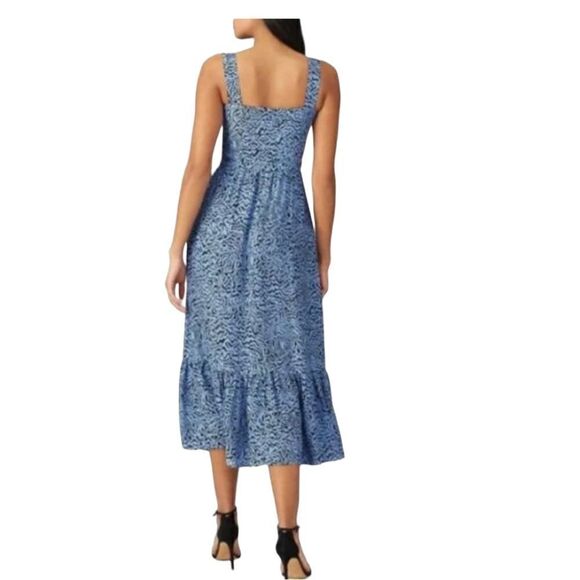 HVN Tender Loving Care Silk Ruffle Olympia Midi Dress Size 2 - Picture 2 of 7